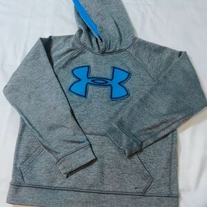 Under Armour Kids Gray Hoodie with Blue Logo